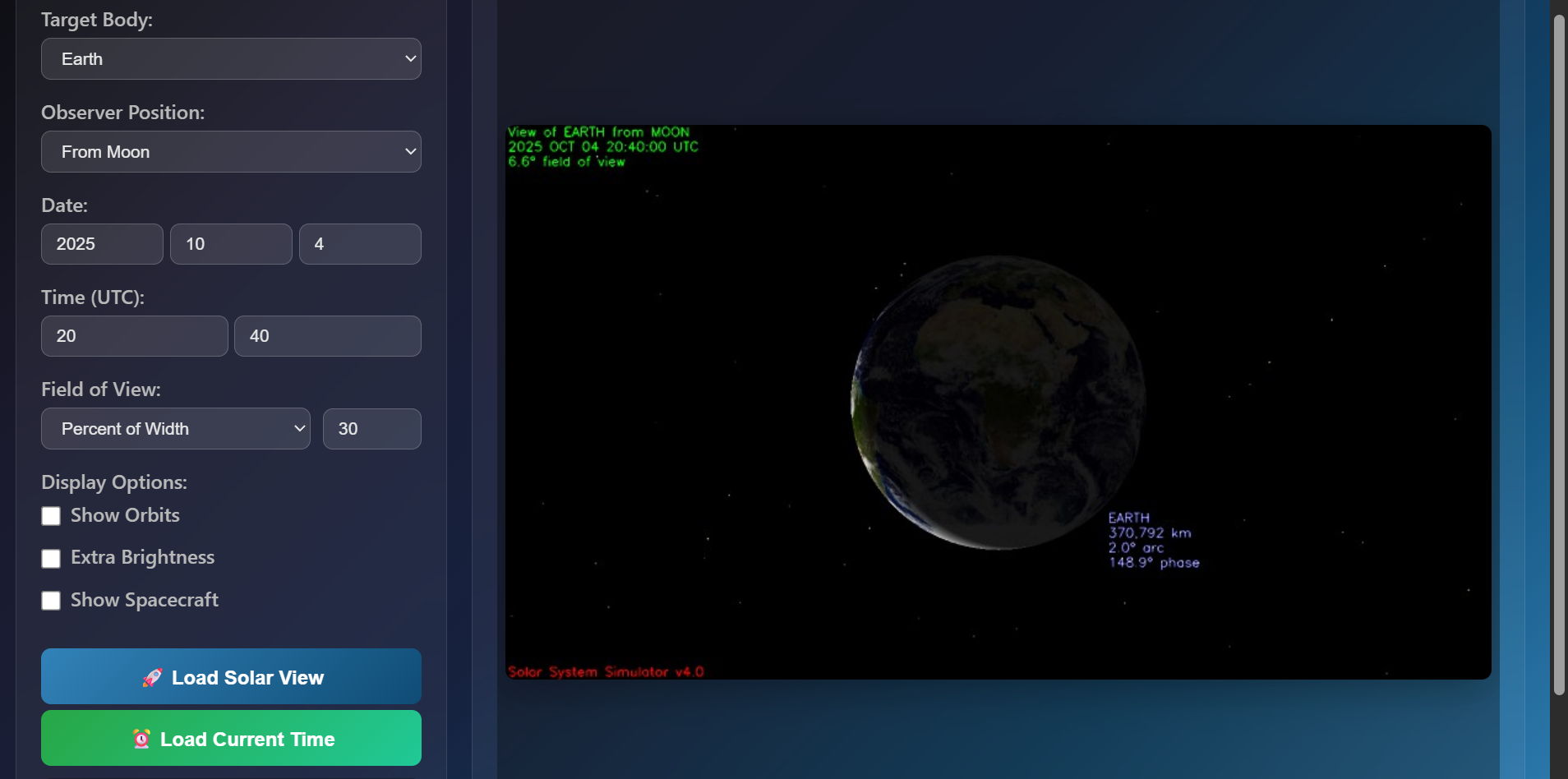Solar System Live View